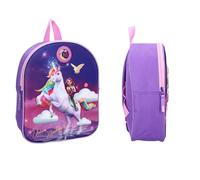 mybagstory - Mochila Unicorn Academy infantil 3D 32x26x11cm - Bolsa infantil ligera con 1 compartimento con cremallera - Mochila escolar pequeña