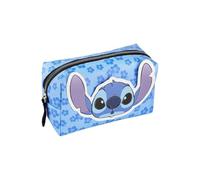 mybagstory - Neceser de baño para niños de Disney Stitch, gran capacidad y multiuso, funda para lápices escolares de piel sintética impermeable para niños y niñas a partir de 3 años, color azul