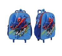 mybagstory Spiderman - Bolsa de ruedas infantil 3D 36x25x14 cm - Trolley infantil con asa telescópica y ruedas - Bolsa escolar con compartimento - para niños