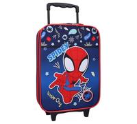 mybagstory Spidey Marvel - Maleta de viaje para niños y niñas a partir de 3 años | Trolley cabina con ruedas y asa telescópica, diseño fabricado en roll azul y rojo | 49 x 31 x 14 cm
