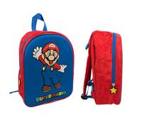 mybagstory Super Mario 3D Mochila - Niño Niño Niño 32x25,5x11 cm - Efecto relieve - 1 compartimento con cremallera - Bolsa de jardín ligero y resistente, Mario - Rojo/Azul, enfant