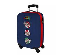 mybagstory Super Mario - Maleta de cabina para niños, equipaje, viaje, vacaciones, talla 50 cm, ruedas - idea de regalo, Super Mario - Azul, Clásico