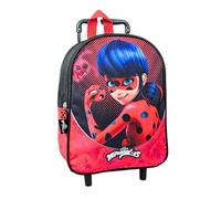 mybagstory - Trolley Miraculous niña roja 32 cm | Ideal para la escuela, el jardín de infantes y la escuela primaria, con correas ajustables y con ruedas