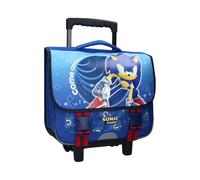 mybagstory Trolley Mochila con ruedas para niños Sonic - Escuela Primaria - Guardería - Talla 38 cm - Correas ajustables - Ruedas - Idea de regalo, Sonic - Azul, niño, Clásico