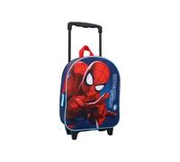 mybagstory - Trolley - Spiderman - Niño - Escuela - Escuela Primaria - Jardín de infantes - Guardería - Mochila escolar para niños - Tamaño 32 cm - Correas ajustables - Ruedas, azul, medium
