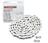 myBESTbike - Cadena para bicicleta con conexiones rápidas, cadena de bicicleta de alto rendimiento, 116 eslabones (opciones de 6/7/8, 9, 10 velocidades)