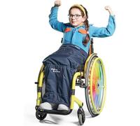 MyBlanket - Funda impermeable para silla de ruedas, ligera y compacta, adecuada para silla de ruedas eléctrica y manual, scooter de movilidad, protección de piernas, sin levantarse, azul medianoche