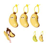 MyBrushNana BananaToothbrush Holders, My Banana Smile Tooth Brush and Paste Holder with Silicone Toothpaste Dispenser, Cute Toothbrush Cover for Camping, Trips, Dorm, Outdoor (3PCS-Yellow)