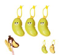 MyBrushNana BananaToothbrush Holders, My Banana Smile Tooth Brush and Paste Holder with Silicone Toothpaste Dispenser, Cute Toothbrush Cover for Camping, Trips, Dorm, Outdoor (3PCS-Green)