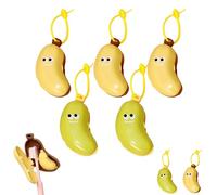 MyBrushNana BananaToothbrush Holders, My Banana Smile Tooth Brush and Paste Holder with Silicone Toothpaste Dispenser, Cute Toothbrush Cover for Camping, Trips, Dorm, Outdoor (5PCS)
