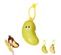 MyBrushNana BananaToothbrush Holders, My Banana Smile Tooth Brush and Paste Holder with Silicone Toothpaste Dispenser, Cute Toothbrush Cover for Camping, Trips, Dorm, Outdoor (Green)