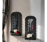 MYBSXKEOZ 2 Juegos De Soportes De Pared De Madera Boho, Estantería De Madera Para Plantas Y Decoración Del Hogar Estantería Flotante Pequeña(B)