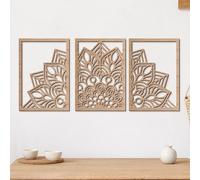 MYBSXKEOZ Arte De Pared De Madera con Flor De Loto, Cuadros Flor De Loto Decoracion Pared,Arte Bohemio De Pared para Hogar Oficina Decoración del Restaurante