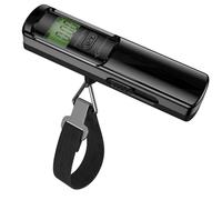 MYCARBON Bascula del Equipaje, Pesa Maletas de Viaje Generación Manual Sin Pilas Ni Batería, Bascula de Viaje 110 lb / 50 kg Capacidad Máxima, Adecuado para Viajar, Negro