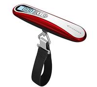 MYCARBON Escala del Equipaje Pesa Maletas Báscula Digital Portátil Bascula para Maletas de Viaje (Rojo)