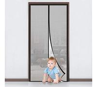 MYCARBON Mosquitera para Puerta Negro Cuadro (90x200, Negro Cuadro)