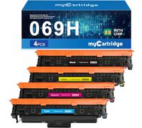 MYCARTRIDGE 069H 069 - Tóner compatible con Canon 069H (con chip) para CRG-069H CRG-069 para Canon i-Sensys MF752Cdw LBP673Cdw MF754Cdw (negro, cian, magenta, amarillo, 4 unidades)