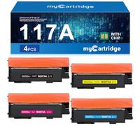 myCartridge 117A Toner (con Chip) Sostituzione di Tóner HP 117A Compatible de HP Color Laser MFP-178NW MFP-179FNW 150NW 150A (Negro/Amarillo/Cian/Magenta)