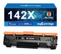 myCartridge 142X tóner W1420X compatibles con HP 142A 142X para HP LaserJet MFP M140WE M110WE LaserJet M110W M140W M139WE M139W para tóner W1420X W1420A (sin Chip, 1 Negro)