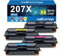 myCartridge 207X (con Chip) de Recambio para HP 207X 207A Compatible con HP Color LaserJet Pro MFP M283fdw M255dw M282nw W2210X W2211X W2212X W2213X, Paquete de 4