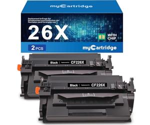 myCartridge 26X Tóner Compatible para HP 26X CF226X para HP LaserJet Pro MFP M426fDW para LaserJet Pro M402DN para 26A CF226A (2 Negro).