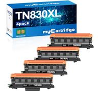 myCartridge Cartucho de tóner Compatible de Repuesto para Brother DCP-L2640DW TN830XL TN830 TN830 XL TN-830 TN-830XL Toner 4PK Uso para Impresora HL-L2460DW MFC-L2820DW HL-L2405W HL-L2480DW