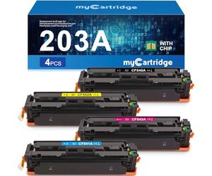 myCartridge Compatible con HP 203A con HP 203x CF540A para HP Color LaserJet Pro MFP M254dw M254nw M281fdw M281fdn M280nw (Negro/Cian/Amarillo/Magenta)