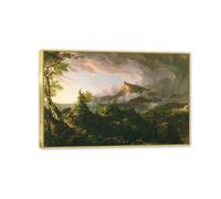 MYCGGDGH Cole Thomas El curso del Imperio El Estado Savage 1836 Cartel de pintura de paisaje Impresión en lienzo para la sala de estar de dormitorio Office Decoración 30x20cm(12x8in) Enmarcado