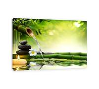 MYCGGDGH Cuadro sobre Lienzo Zen-Cuadro de Spa-Agua que fluye de bambú-Cuadro en Lienzo Spa-Cuadros Decoracion Salon Pared Imágenes Wall Art Prints Decor Canvas Marco interior de 80x120cm(31x47in)