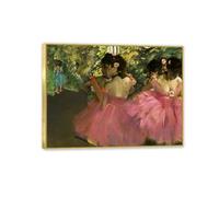 MYCGGDGH Edgar Degas Prints on Canvas Dancers in Pink Impressionist Art Partters Cool Canvas Wall Art Barroom Sala de estar Decoración del aula 65x50cm(26x19in) Enmarcado