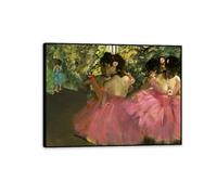 MYCGGDGH Edgar Degas Prints on Canvas Dancers in Pink Impressionist Art Partters Cool Canvas Wall Art Barroom Sala de estar Decoración del aula 40x30cm(16x12in) Marco negro