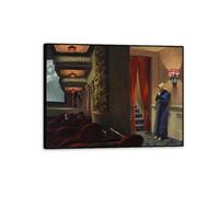MYCGGDGH Edward Hopper Print on Canvas New York Película Impresión Impresión Resumen Reproducción del aceite Decoración romántica para sala de estar Oficina de dormitorio 65x50cm(26x19in) Marco negro