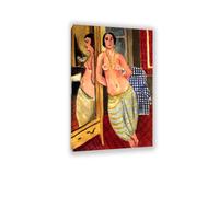 MYCGGDGH Henri Matisse poster Odalisca de pie reflejada en un espejo Reproducción de Cuadro Famoso en Lienzo Henri Matisse ArtíStico Para DecoracióN de Pared SalóN y Dormitorio 30x50cm(12x20in) marco