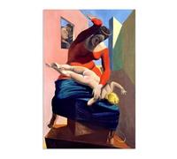 MYCGGDGH Impresión en Lienzo Max Ernst Poster Reproducción Cuadros La Santísima Virgen Castiga Max Ernst Pintura en Lienzo Surrealismo Decoración Mural Para SalóN y Dormitorio 60x40cm(24x16in) poster