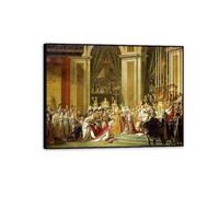MYCGGDGH Jacques Louis David Póster Napoleón Impresión de coronación en lienzo Reproducción Famosa Renacimiento Arte de pared Decoración de la pared Sala de estar 40x30cm(16x12in) Marco negro