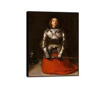 MYCGGDGH John Everett Millais Impresión en Canvas Joan of Arc Vintage Retrath Poster Pre Raphaelite Art Canvas Impresión para sala de estar Decoración del hogar 40x30cm(16x12in) Enmarcado negro