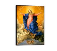 MYCGGDGH Lienzos de Pintores Famosos Guido Reni Cuadro en Lienzo Reproducciones de Arte Asunción de María Cuadros de Pintores Famosos Impresión Decoracion Salon Modernos 85x60cm Marco negro