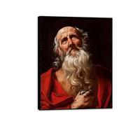 MYCGGDGH Lienzos de Pintores Famosos Guido Reni Cuadro en Lienzo Reproducciones de Arte San Jerónimo Cuadros de Pintores Famosos Impresión Decoracion Salon Modernos 65x50cm Marco negro