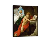 MYCGGDGH Lienzos de Pintores Famosos Guido Reni Cuadro en Lienzo Reproducciones de Arte San Jerónimo Cuadros de Pintores Famosos Impresión Decoracion Salon Modernos 50x40cm Marco negro