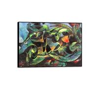 MYCGGDGH Max Ernst cuadros impresos en lienzo Verde abstracto colorido sin título Cuadros de Pintores Famosos Pintura Sobre Lienzo decoracion dormitorios salon Regalo100x70cm(39x28in) Marco negro