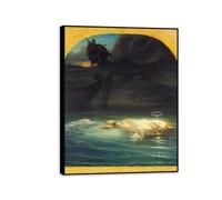 MYCGGDGH Paul Delaroche Impresión sobre lienzo El joven mártir La Jeune Martyre Imagen Reproducciones de pinturas famosas Decoración de pared para dormitorio Sala de estar Marco de 80x60 cm(31x24 in)