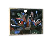 MYCGGDGH Paul Klee Laminas Cuadros Famosos Imagen de un jardín en colores oscuros Cuadro Sobre Lienzo Surrealista Poster Para de Sala de Estar DecoracióN Del Hogar40x30cm(16x12in) Enmarcado