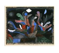 MYCGGDGH Paul Klee Laminas Cuadros Famosos Imagen de un jardín en colores oscuros Cuadro Sobre Lienzo Surrealista Poster Para de Sala de Estar DecoracióN Del Hogar65x50cm(26x19in) Sin marco