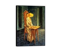 MYCGGDGH Remedios Varo cuadro con marco Disturbing presence Poster Cuadros Famosos en Lienzo Cuadros Decoracion de Pintores Famosos DecoracióN de Pared Dormitorio55x40cm(22x16in) Marco negrod