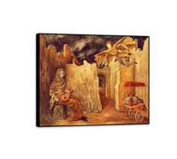 MYCGGDGH Remedios Varo cuadro con marco Magic Flight or Zamfonia Poster Cuadros Famosos en Lienzo Cuadros Decoracion de Pintores Famosos DecoracióN de Pared Dormitorio50x40cm(20x16in) Marco negrod