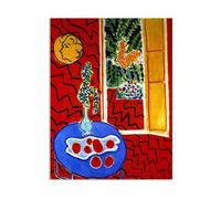 MYCGGDGH Reproducción Cuadros Famosas Henri Matisse Bodegón rojo sobre una mesa azul cuadros en lienzo Henri Matisse Sin marco Decoración de pared salon dormitorio 55x40cm Sin marco