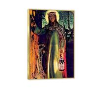 MYCGGDGH William Holman Hunt Canvas Art The Light of the World Print Pictures of Jesus Church Decoration Hotel Hotel Home Decoración 90x60cm(36x24in) Enmarcado