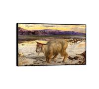 MYCGGDGH William Holman Hunt Cuadros ImpresióN Sobre Lienzo El chivo expiatorio Cuadro Pinturas Famosas ReproduccióN de Lienzo Cuadros Decoracion Salon Modernos95x60cm(37x24in) Marco negro