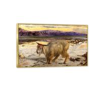 MYCGGDGH William Holman Hunt Cuadros ImpresióN Sobre Lienzo El chivo expiatorio Cuadro Pinturas Famosas ReproduccióN de Lienzo Cuadros Decoracion Salon Modernos65x40cm(26x16in) Marco dorado