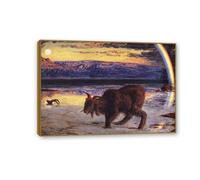 MYCGGDGH William Holman Hunt Cuadros ImpresióN Sobre Lienzo El chivo expiatorio Cuadro Pinturas Famosas ReproduccióN de Lienzo Cuadros Decoracion Salon Modernos70x50cm(28x20in) Marco de teca